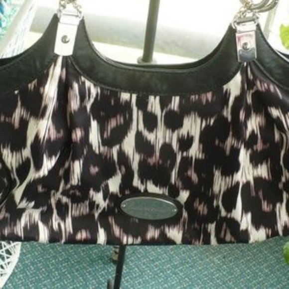 ❤️Dana Buchman Handbag  Black, White & Violet Shoulder Bag - Picture 2 of 8